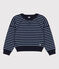 Sweatshirt en coton enfant fille / garçon bleu SMOKING/ SKY CHINE