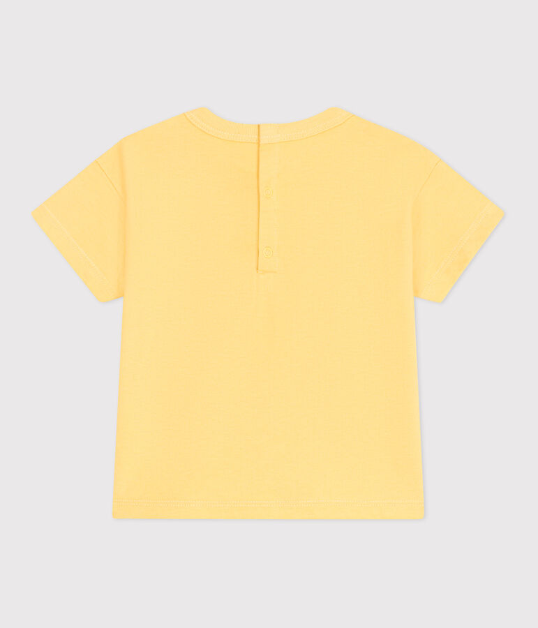 T-shirt b&eacute;b&eacute; en coton &agrave; manches courtes uni jaune ORGE