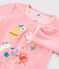Pyjama rose animaux yoga petite fille en velours rose GRETEL
