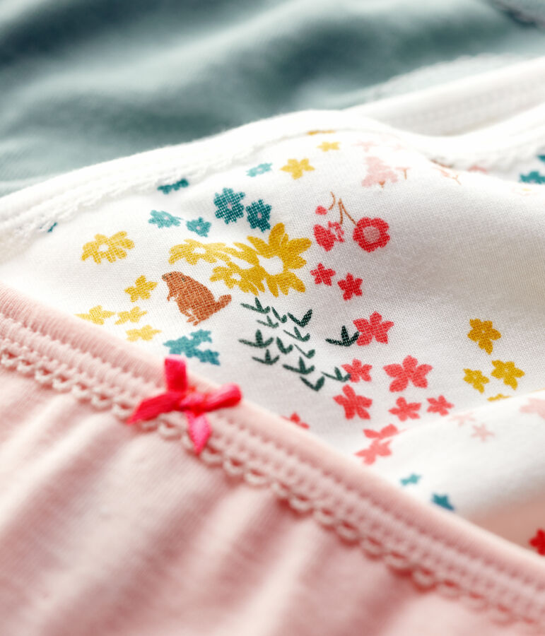 Lot de 3 culottes petite fille en coton biologique multicouleur