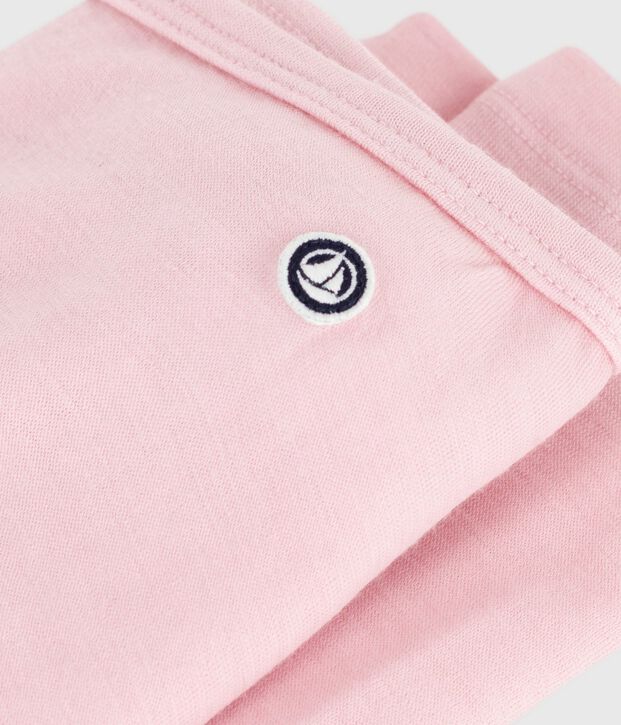 Legging enfant en laine et coton uni rose clair