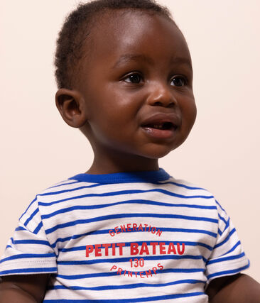 130_jour - Tee-shirt manches courtes bébé rayé en coton