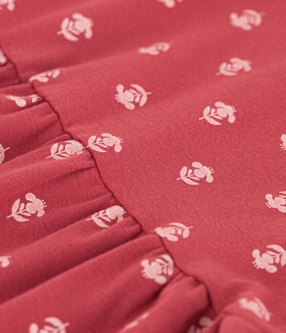 Robe manches courtes bébé en coton imprimé rose PAPI/beige AVALANCHE
