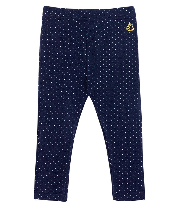 Legging imprim&eacute; &agrave; volants b&eacute;b&eacute; fille bleu/blanc