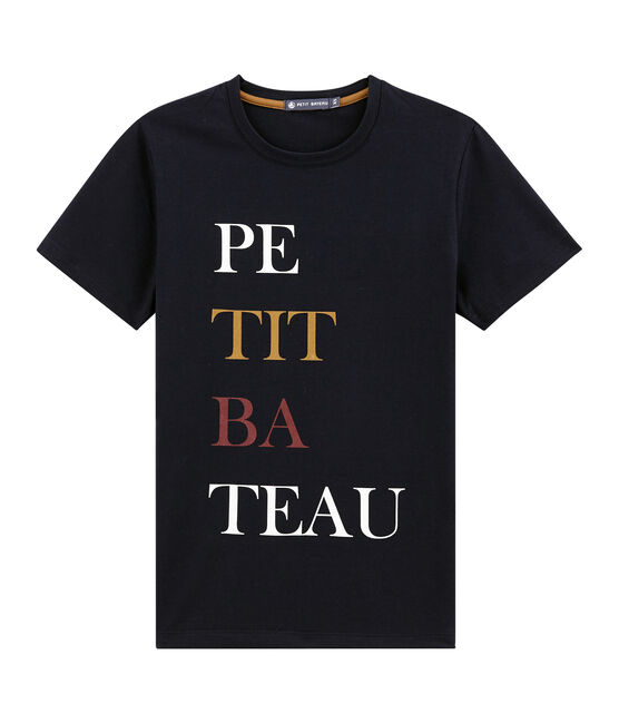 Tee shirt sérihraphie texte pour femme bleu SMOKING