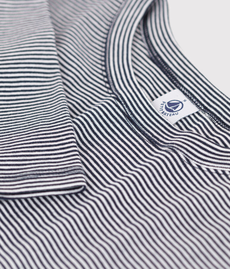 Tee-shirt L'ICONIQUE col rond en coton bio Femme bleu SMOKING/blanc MARSHMALLOW