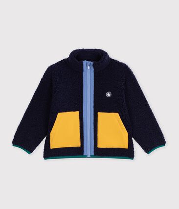 Veste enfant en sherpa unie colorblock