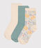 3 paires de chaussettes en coton fleurs enfant variante 1
