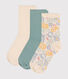 3 paires de chaussettes en coton fleurs enfant