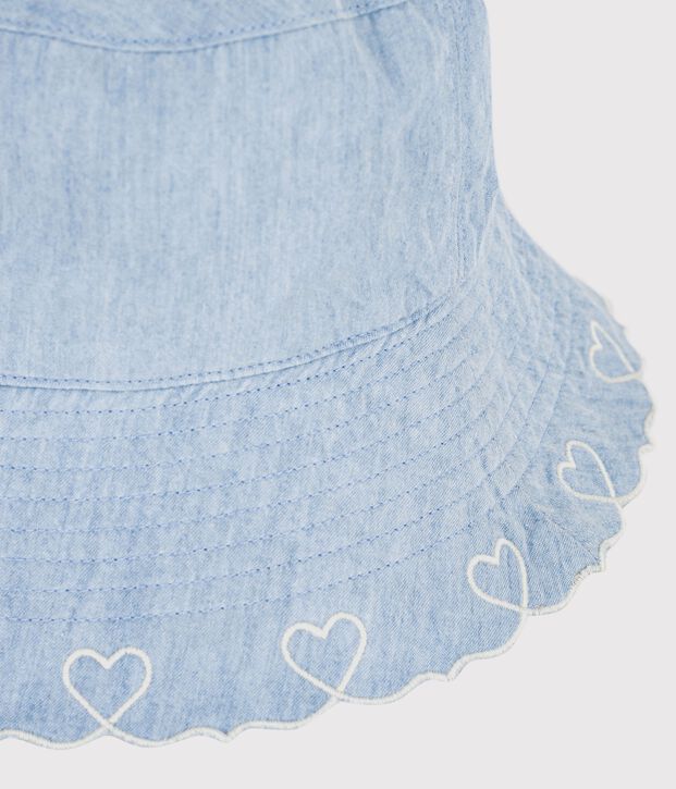 Capeline enfant en chambray bleu