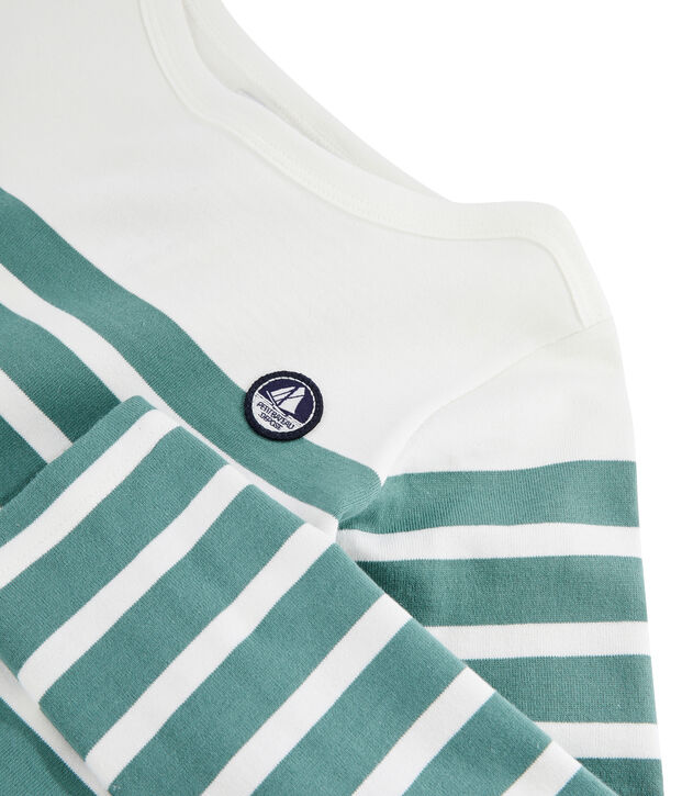 Marini&egrave;re en jersey enfant blanc/vert