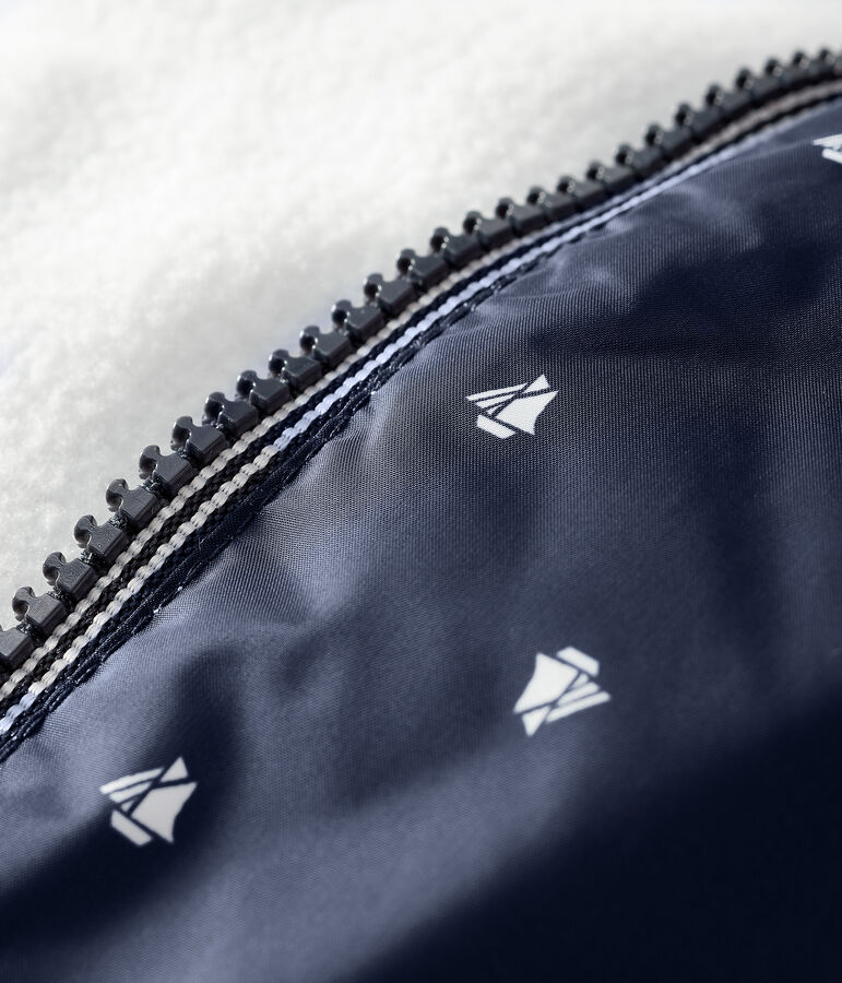 Blouson doubl&eacute; polaire b&eacute;b&eacute; mixte bleu/blanc