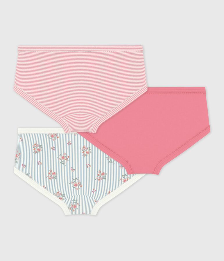 Lot de culottes enfant en coton taille haute imprim&eacute; fleuri variante 1