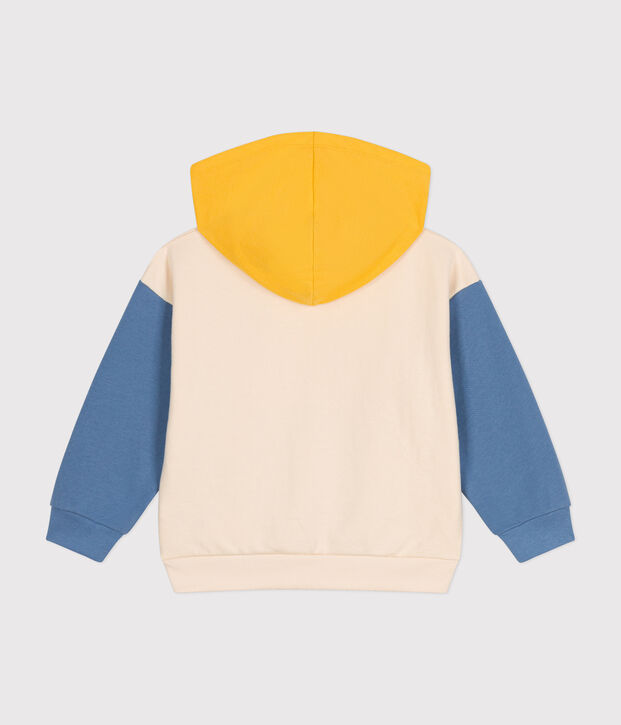 Sweatshirt &agrave; capuche en molleton enfant gar&ccedil;on &eacute;cru/multicouleur