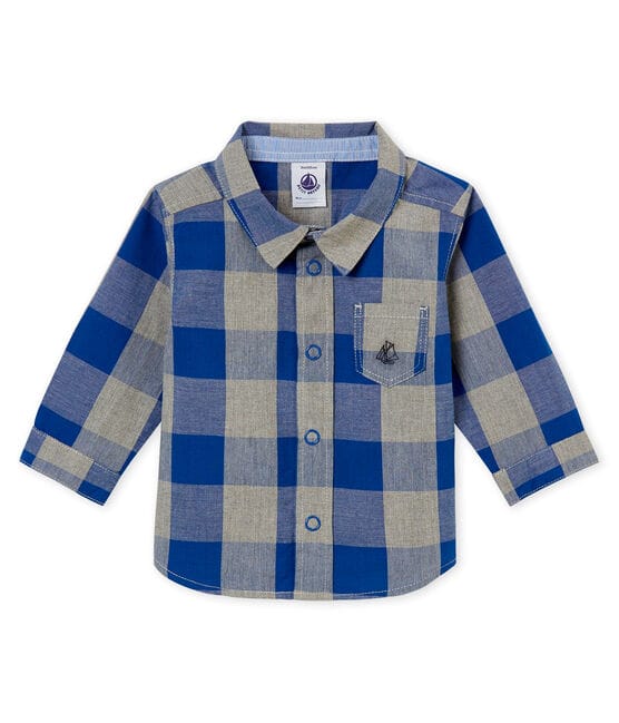 Chemise à carreaux bébé garçon bleu LIMOGES/blanc MULTICO