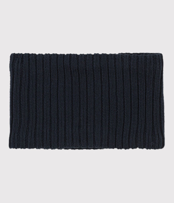 Snood bébé en tricot doublé en polaire recyclée bleu SMOKING