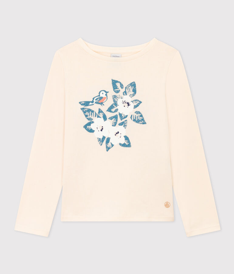 Tee-shirt manches longues en coton enfant fille AVALANCHE/ POLOCHON