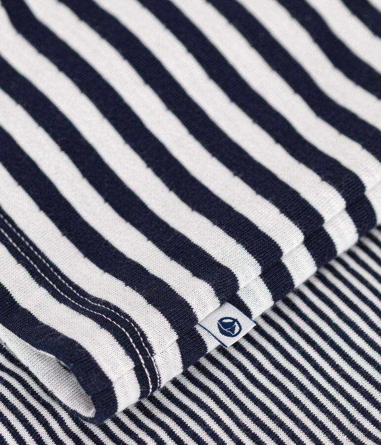 Pyjama en coton ray&eacute; enfant bleu/blanc