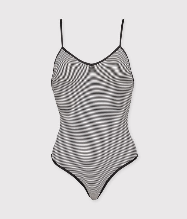 Maillot de bain 1 pi&egrave;ce femme bleu/blanc