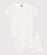 Pyjama short enfant en coton ajouré imprimé fleurs