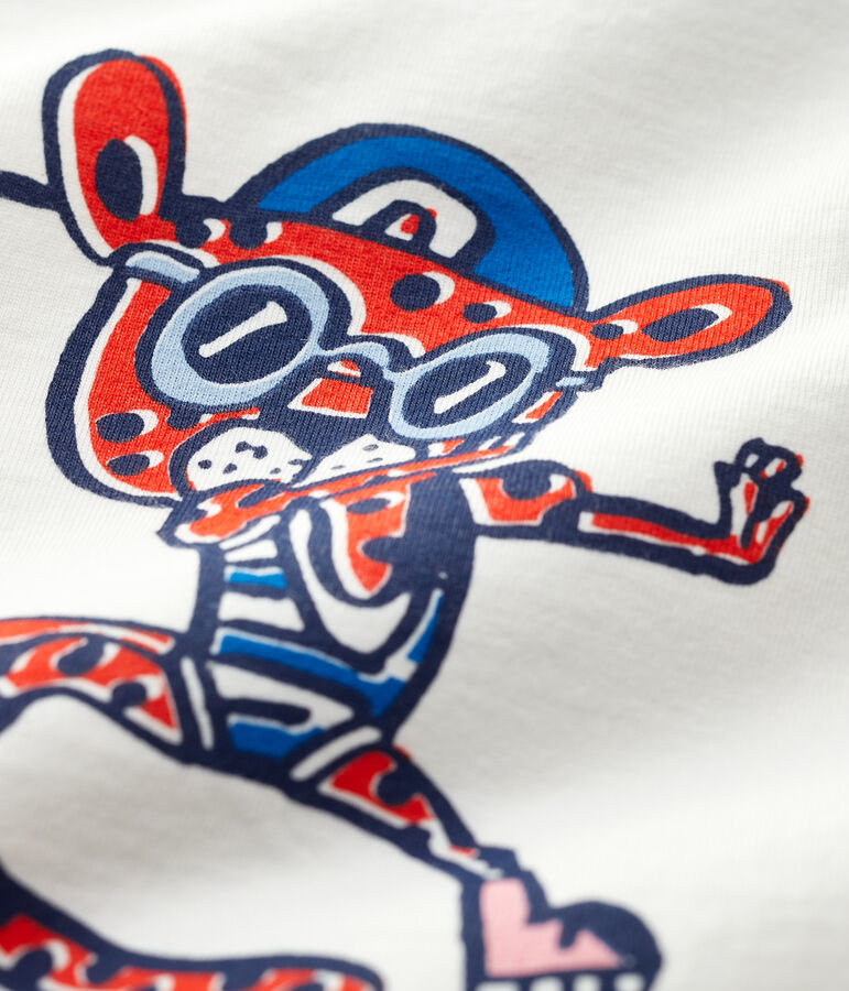 Tee-shirt en coton b&eacute;b&eacute;. blanc MARSHMALLOW