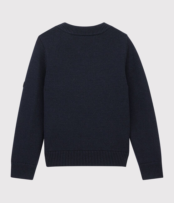 Pull en laine et coton enfant bleu SMOKING