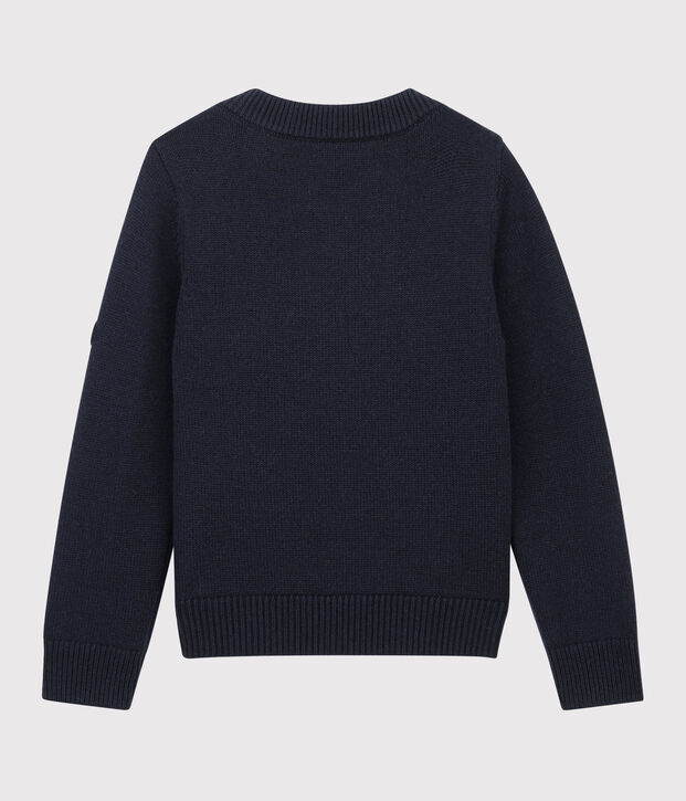 Pull en laine et coton enfant bleu marine