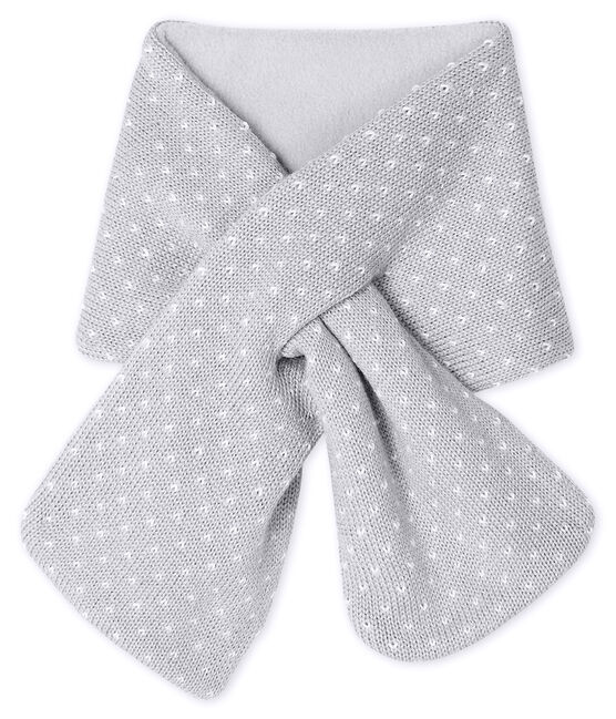 Echarpe bébé mixte doublée polaire gris SUBWAY/blanc MARSHMALLOW