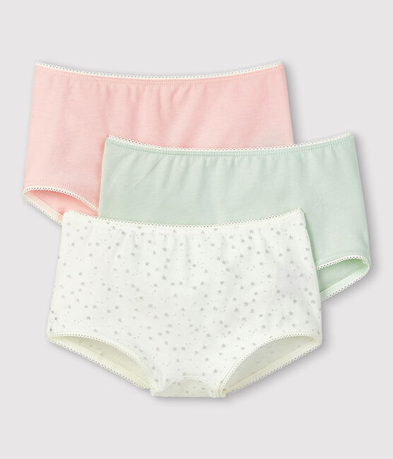 Lot de 3 shorties imprimé paillette petite fille en coton biologique et élasthanne variante 1