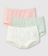 Lot de 3 shorties imprimé paillette petite fille en coton biologique et élasthanne