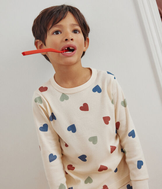 Pyjama imprimé en coton motif cœur enfant blanc AVALANCHE/ MULTICO
