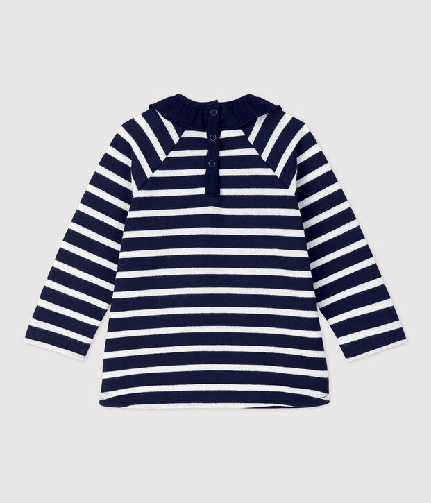 Blouse en coton b&eacute;b&eacute;. bleu/MARSHMALLOW ARGENT BRILLANT