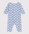 Pyjama bébé en coton sans pieds fleuri blanc MARSHMALLOW/blanc MULTICO