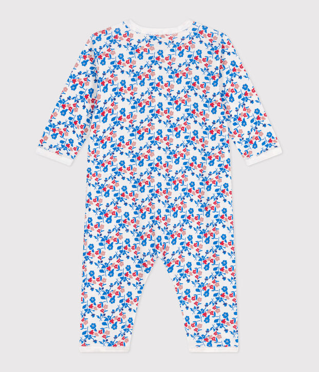 Pyjama b&eacute;b&eacute; en coton sans pieds fleuri blanc/multicouleur