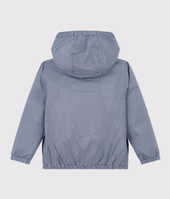 Coupe vent chaud en polyester recyclé enfant fille/garçon bleu SMOKING/blanc MARSHMALLOW