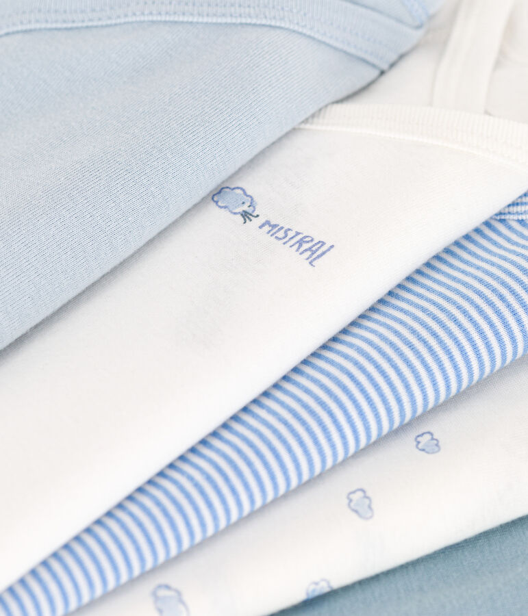 Lot de 5 bodies crois&eacute;s manches longues imprim&eacute;s en coton variante 1