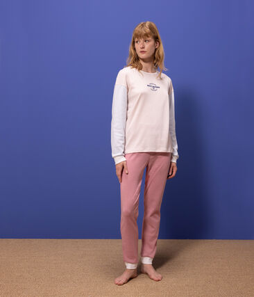 130_nuit - Pyjama milleraies tricolore en coton femme