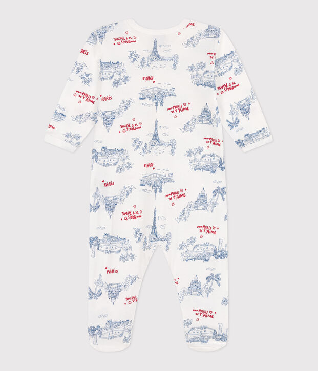 Pyjama b&eacute;b&eacute; en coton Paris blanc/multicouleur