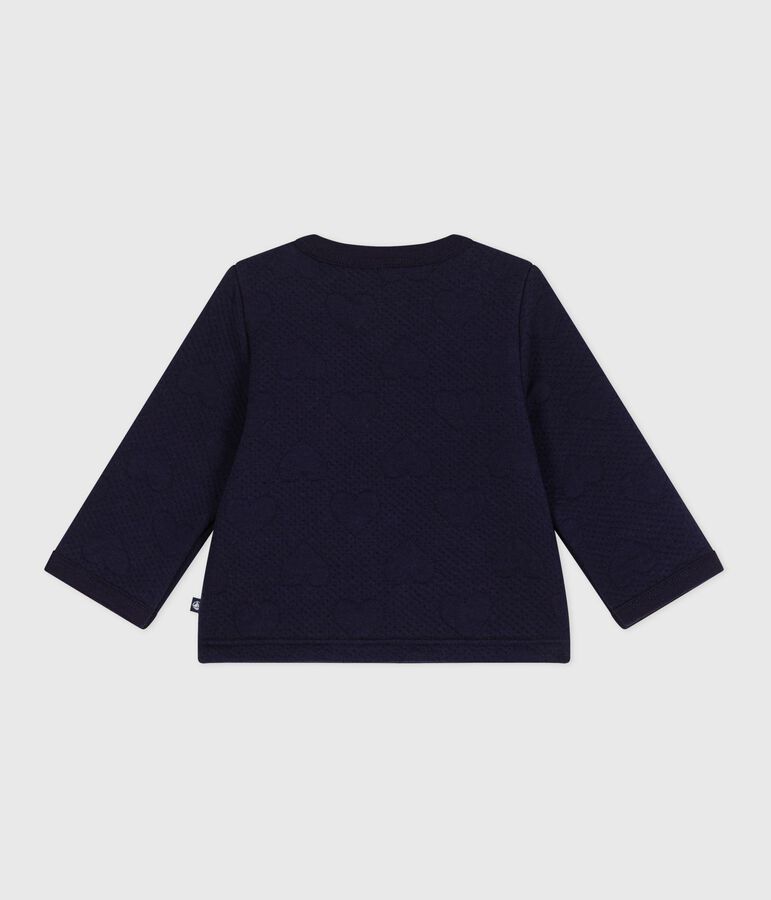 Cardigan b&eacute;b&eacute; en coton &eacute;pais, motifs c&oelig;urs bleu SOIR