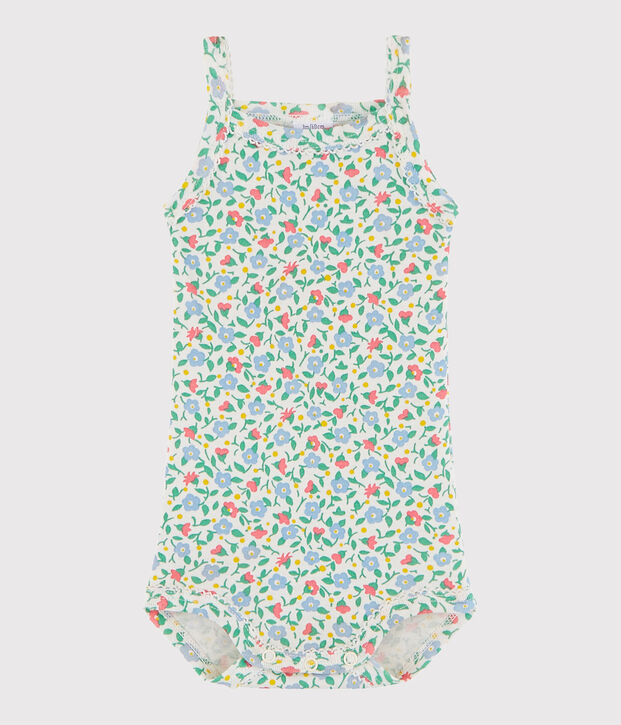 Body &agrave; bretelles b&eacute;b&eacute; fille blanc/multicouleur