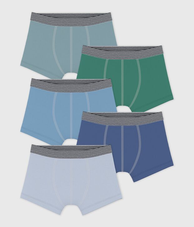 Lot de boxers enfant en coton uni multicouleur