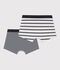 Lot de 2 boxers ray&eacute;s petit gar&ccedil;on multicouleur