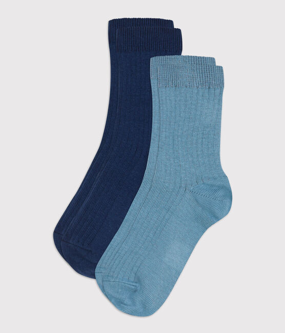Lot de 2 paires de chaussettes unies enfant garçon-fille variante 2