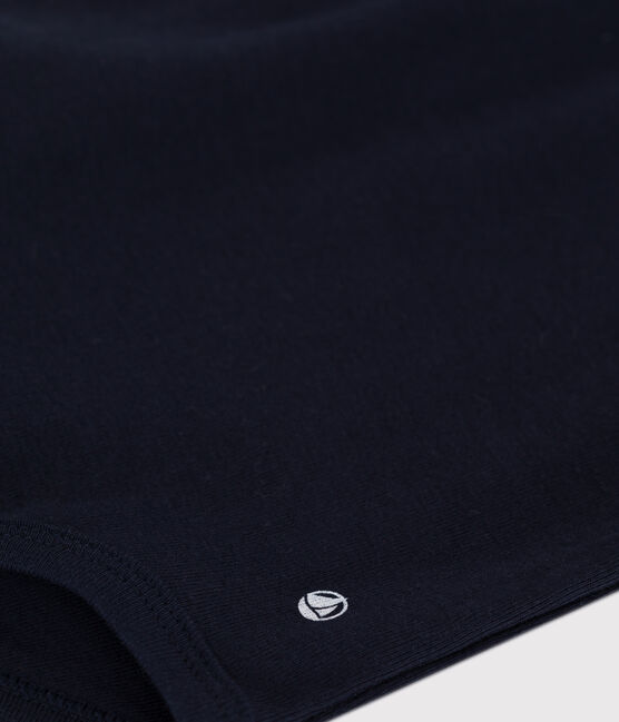 Body manches longues bébé col polo en coton bleu SMOKING