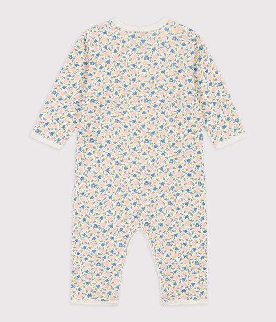 Dors-bien sans pieds fleurs en coton blanc MARSHMALLOW/blanc MULTICO