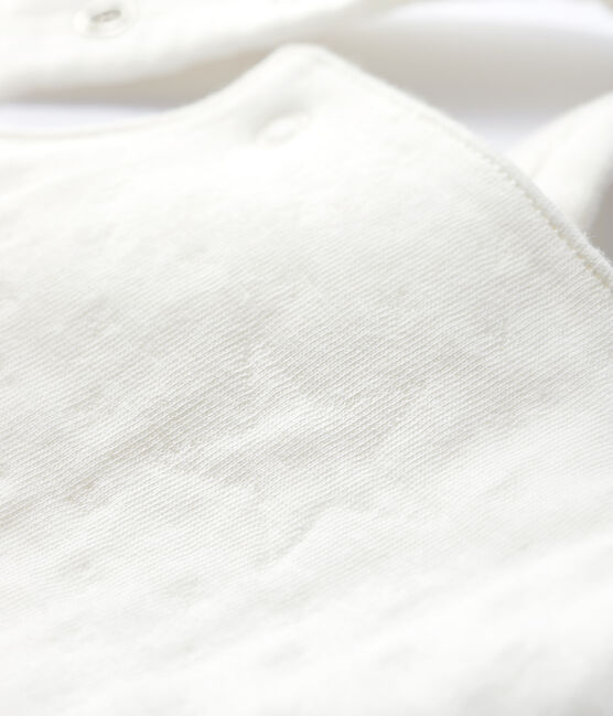 Salopette blanche bébé en tubique en coton biologique blanc MARSHMALLOW