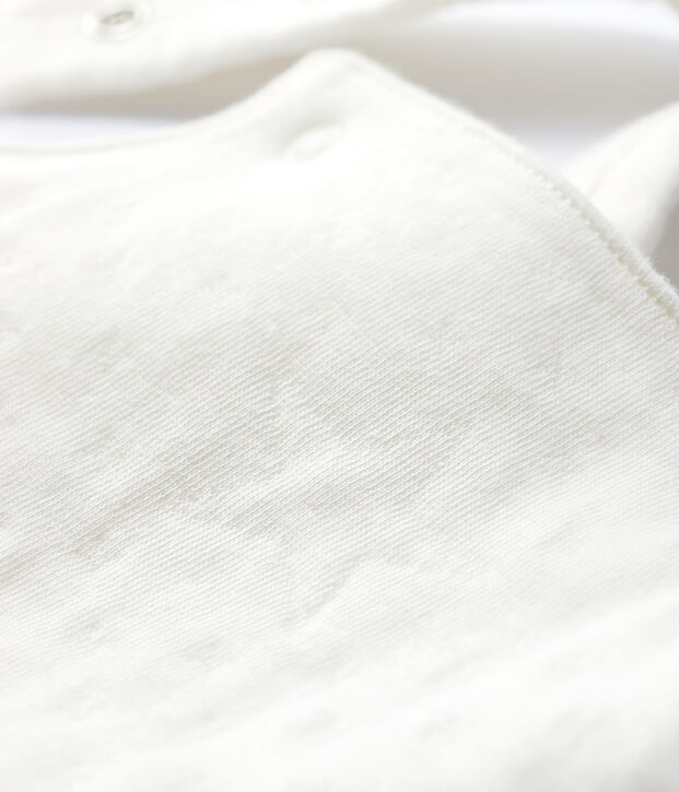 Salopette blanche b&eacute;b&eacute; en tubique en coton biologique blanc