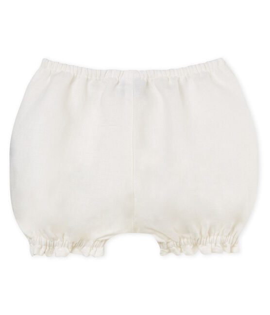 Culotte bloomer bébé fille en lin blanc MARSHMALLOW