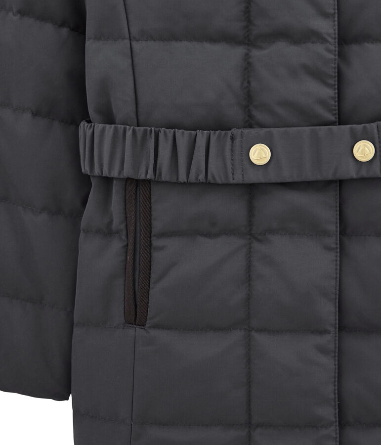 Doudoune enfant fille &agrave; capuche gris