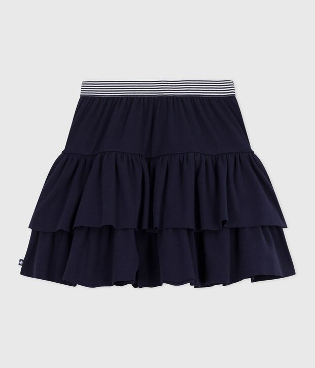 Jupe en coton enfant unie bleu marine